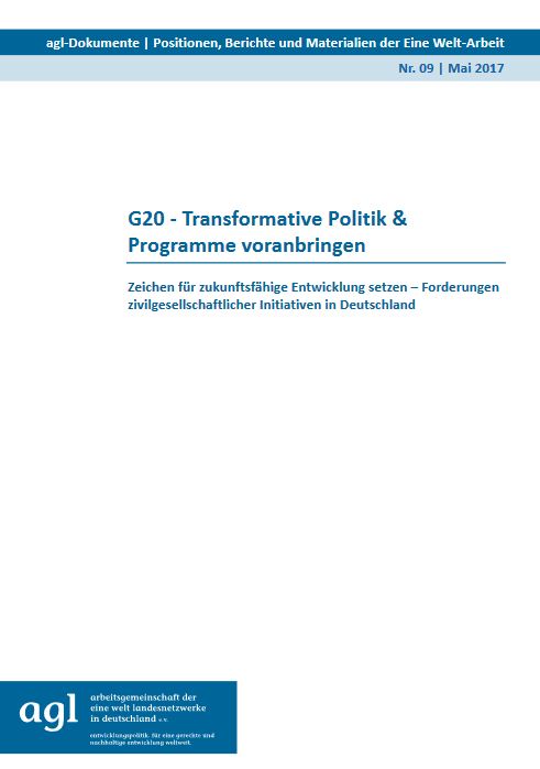 agl-Dokumente Nr. 09: G20 – Transformative Politik & Programme voranbringen