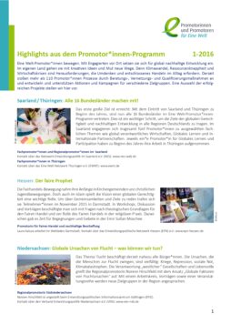 Highlights aus dem Promotor*innen-Programm 1-2016