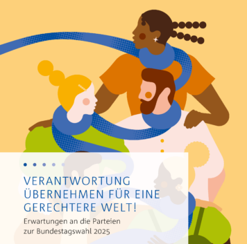 Erwartungen an die Parteien zur Bundestagswahl 2025: Kampagnenseite und Forderungspapier von VENRO